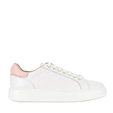 White leather sneakers with pink, white leather inserts - Bianco - on sale